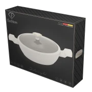 Garnek niski z pokrywką 30 cm Fashion TV FTV-0067  Matte Cream Gold