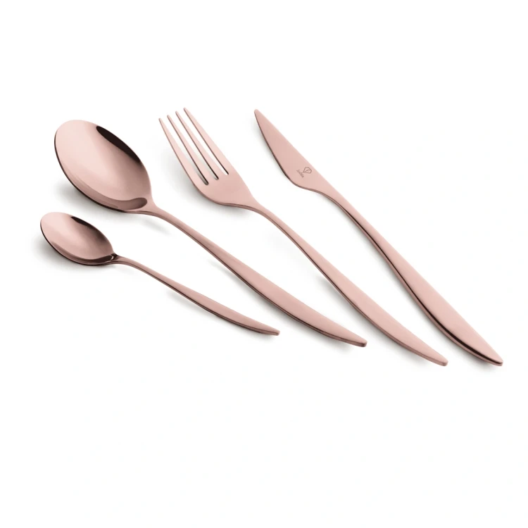 Zestaw sztućców 24 szt. FashionTV FTV-0083 Mirror Rose Gold