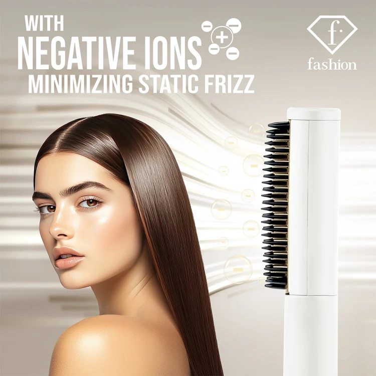 Mini prostujący grzebień do włosów FashionTV FTV-0148 Matte Cream Gold
