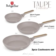 Zestaw 3 patelni BerlingerHaus Taupe Nordic BH-8341