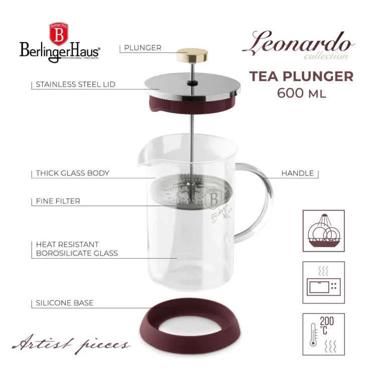 Zaparzacz do kawy / herbaty 600 ml. Leonardo Berlinger Haus BH-8584