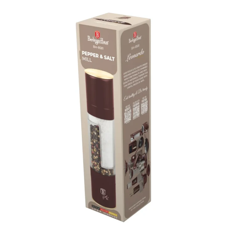 Elektryczny młynek do pieprzu i soli 2 w 1 Berlingerhaus Leonardo CollectionBH-8581