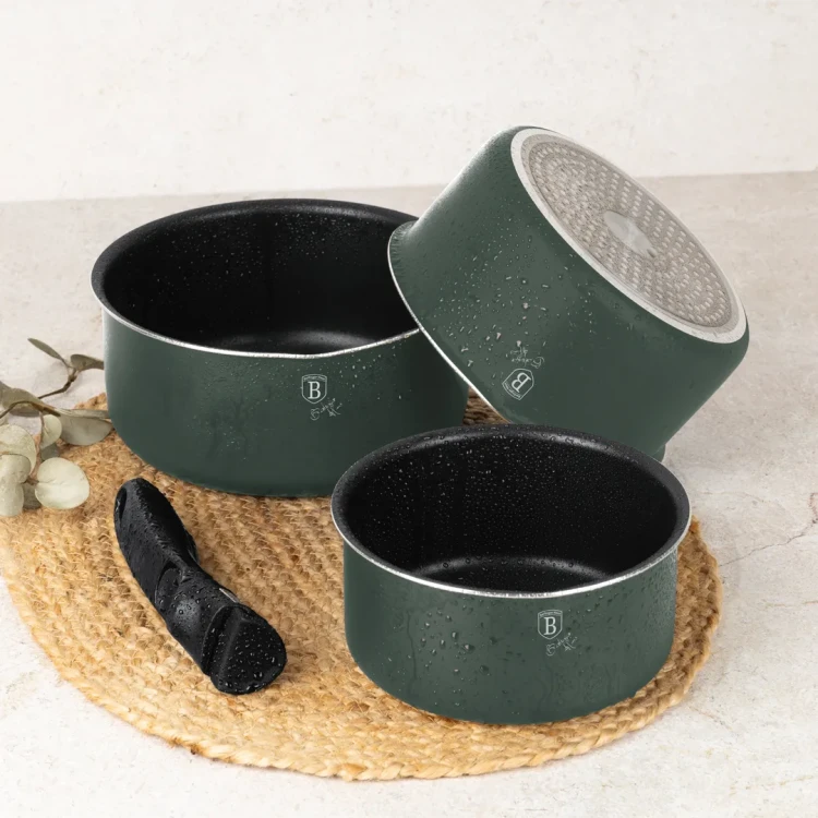 Zestaw garnków 13 el. z odpinaną rączką BerlingerHaus BH-8423 Matte Green Collection