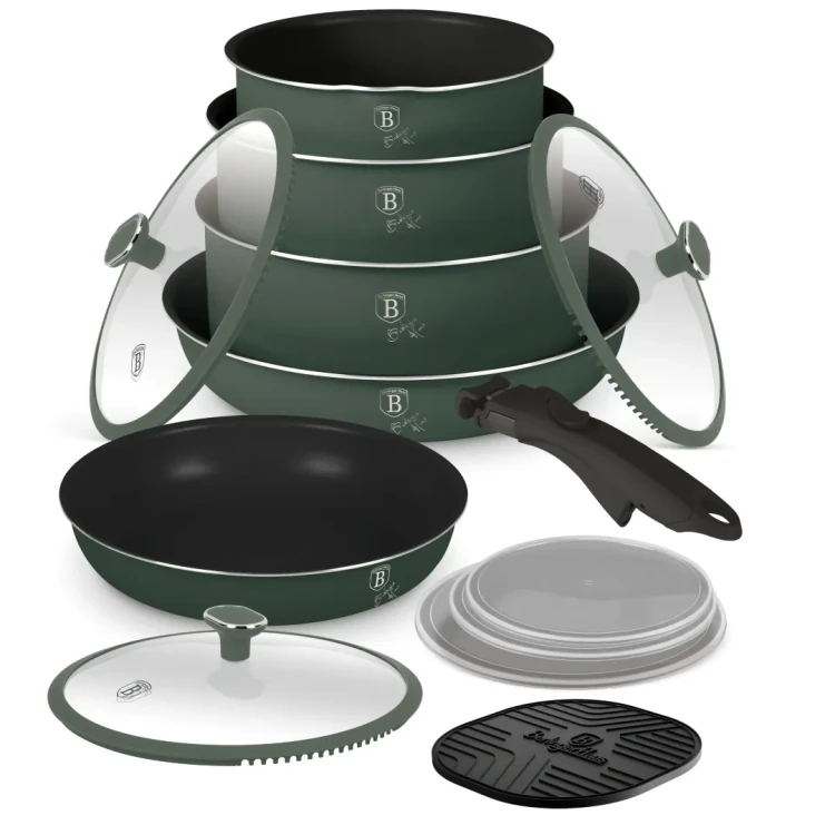 Zestaw garnków 13 el. z odpinaną rączką BerlingerHaus BH-8423 Matte Green Collection