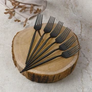 Komplet czarnych sztućców 24-elementy lustrzane BerlingerHaus BH-3069