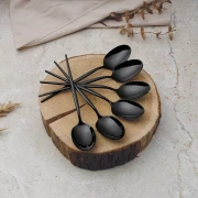 Komplet czarnych sztućców 24-elementy lustrzane BerlingerHaus BH-3069