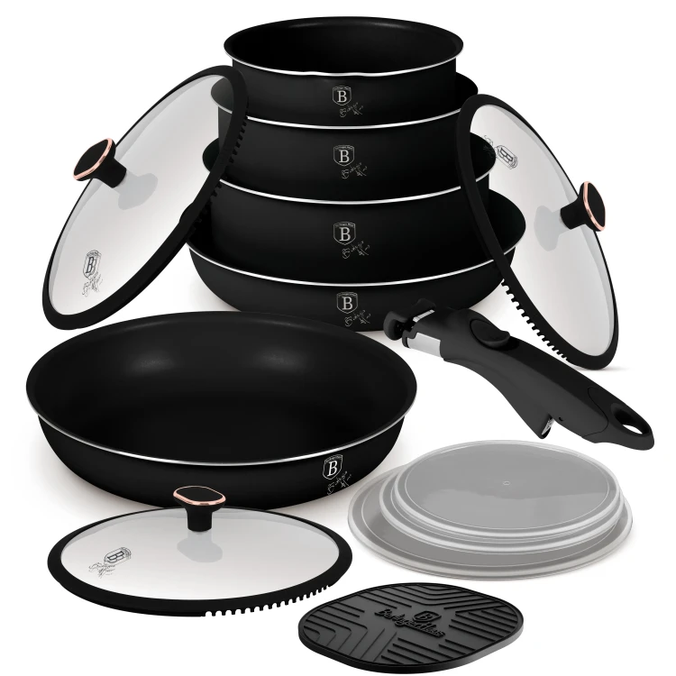 Zestaw garnków 13 el. z odpinaną rączką BerlingerHaus BH-8419 Black Rose Collection