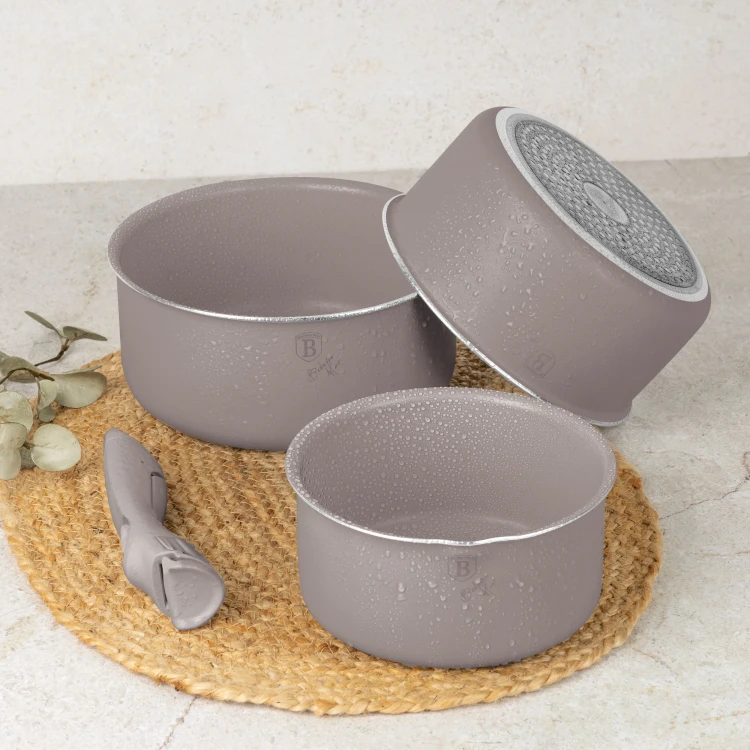 Zestaw garnków 13 el. z odpinaną rączką BerlingerHaus BH-8422 Taupe Nordic Collection