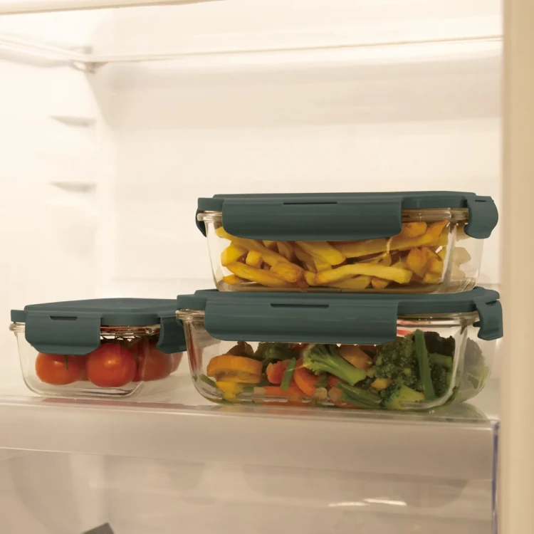 Zestaw 3 pojemników na żywność z pokrywkami BerlingerHaus BH-8791 Matte Green Collection