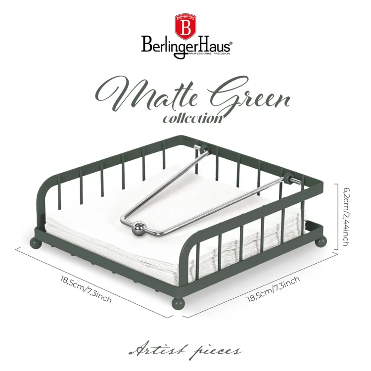 Stojak na serwetki, Matte Green Collection BerlingerHaus BH-8825