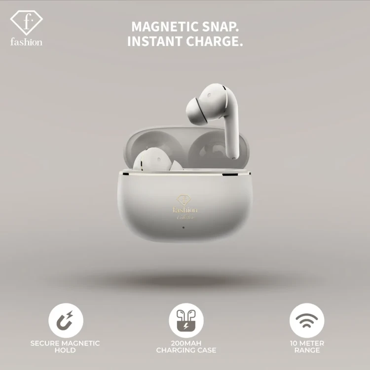 Słuchawki bezprzewodowe, FashionTV, Matte Cream Gold FTV-0162