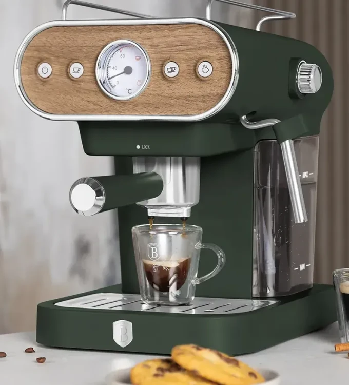 Ekspres kolbowy 3 w 1 Matte Green Collection BerlingerHaus BH-9857