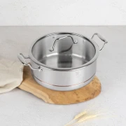 Garnek z pokrywką stalowy 24 cm Copper Touch Collection BerlingerHaus BH-8815