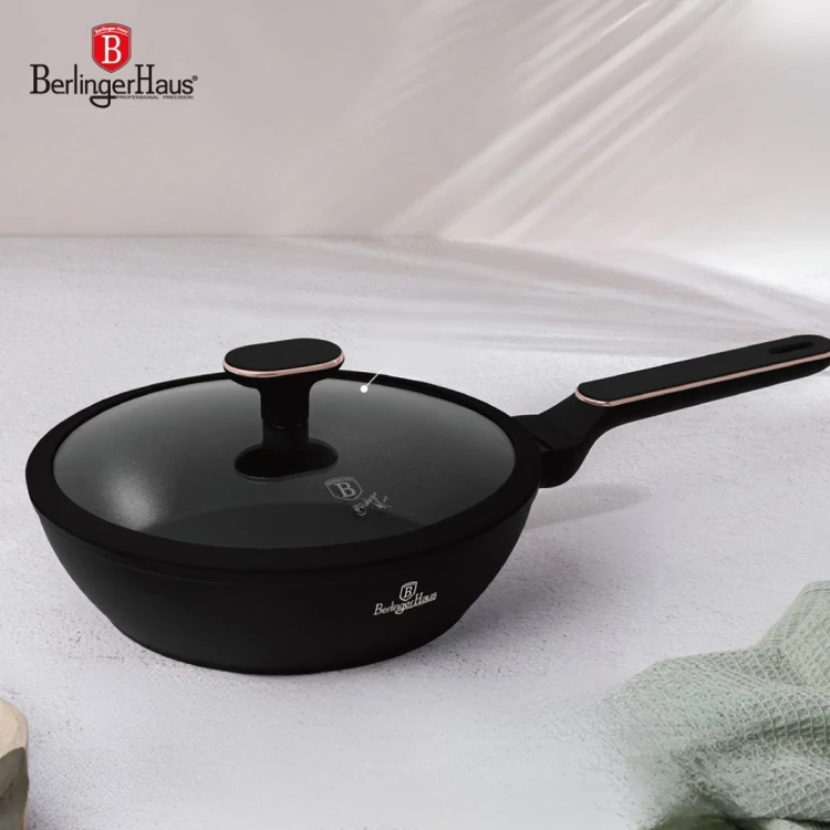 Patelnia głęboka z pokrywką 24 cm BerlingerHaus BH-8352 Black Rose