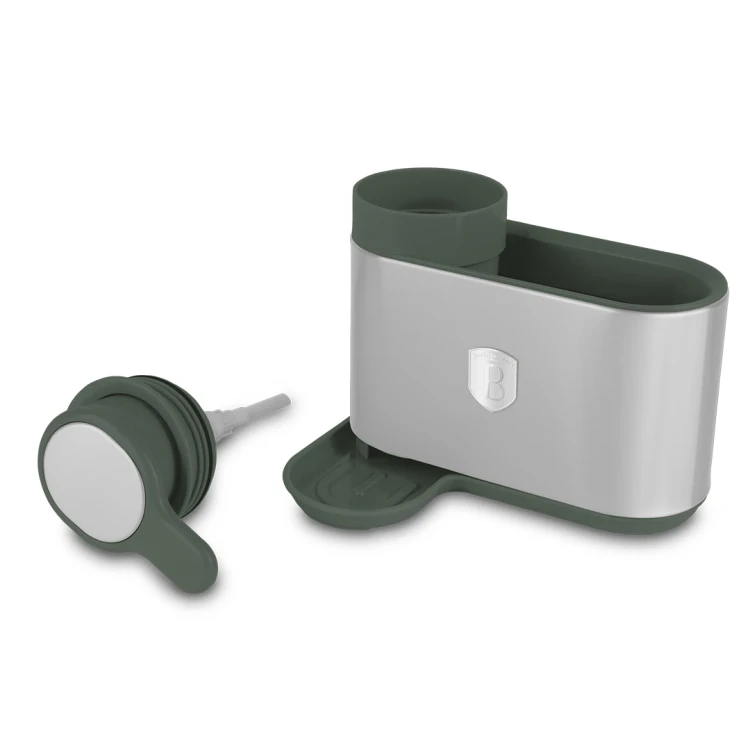 Dozownik płynu oraz praktyczny uchwyt na gąbkę BH-8933 Matte Green Collection