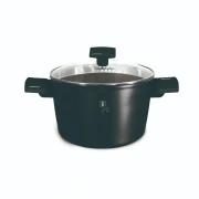 Garnek do makaronu i ryżu z pokrywą Ø24 cm | 6L | Matte Black Collection | BerlingerHaus LP-BH-255