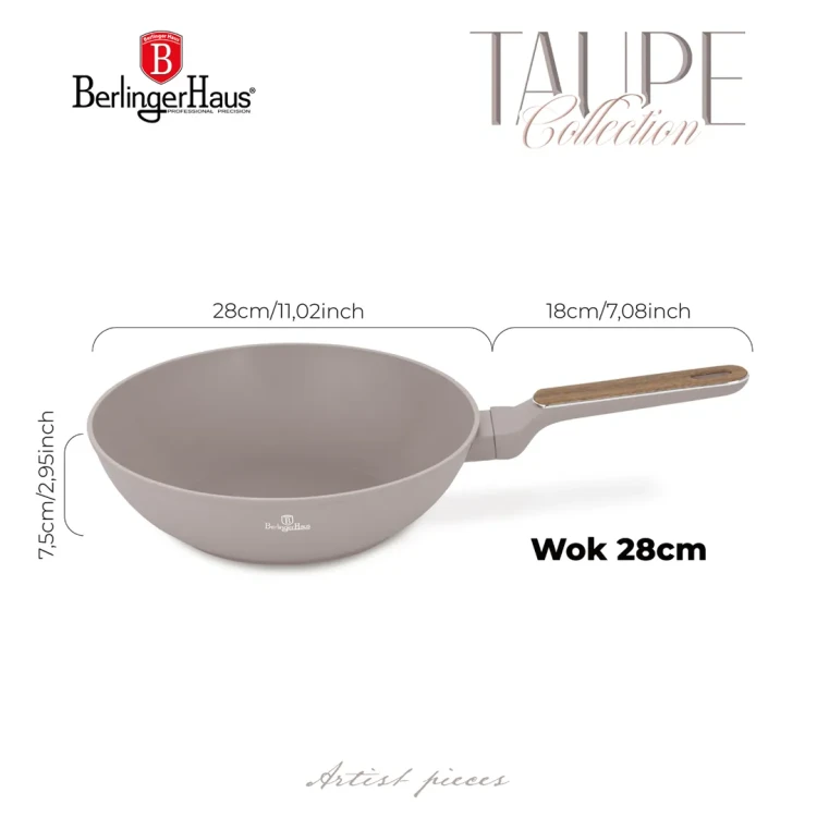Wok 28 cm Berlinger Haus BH-8334 Taupe Nordic Collection