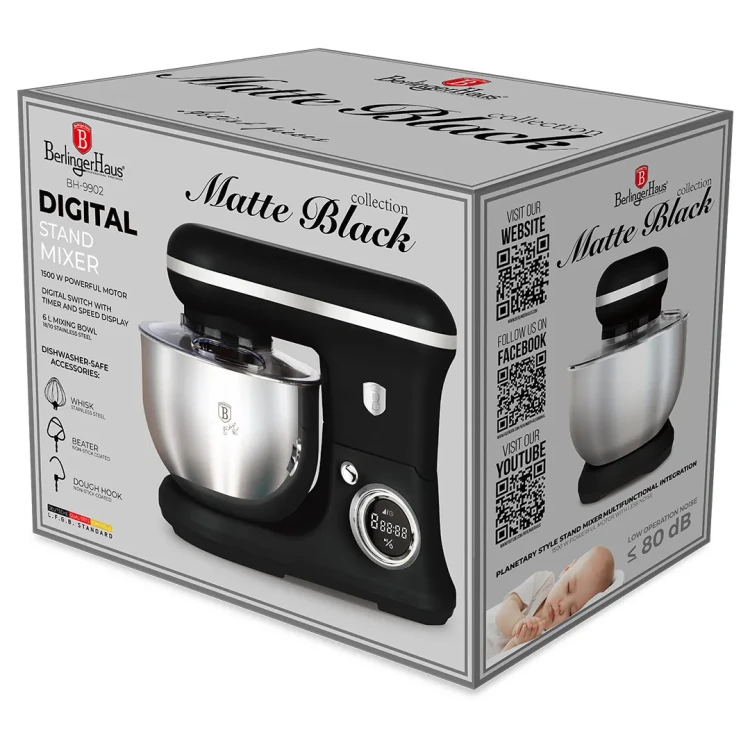 Robot kuchenny planetarny 1500W BerlingerHaus BH-9902 Black Silver Collection