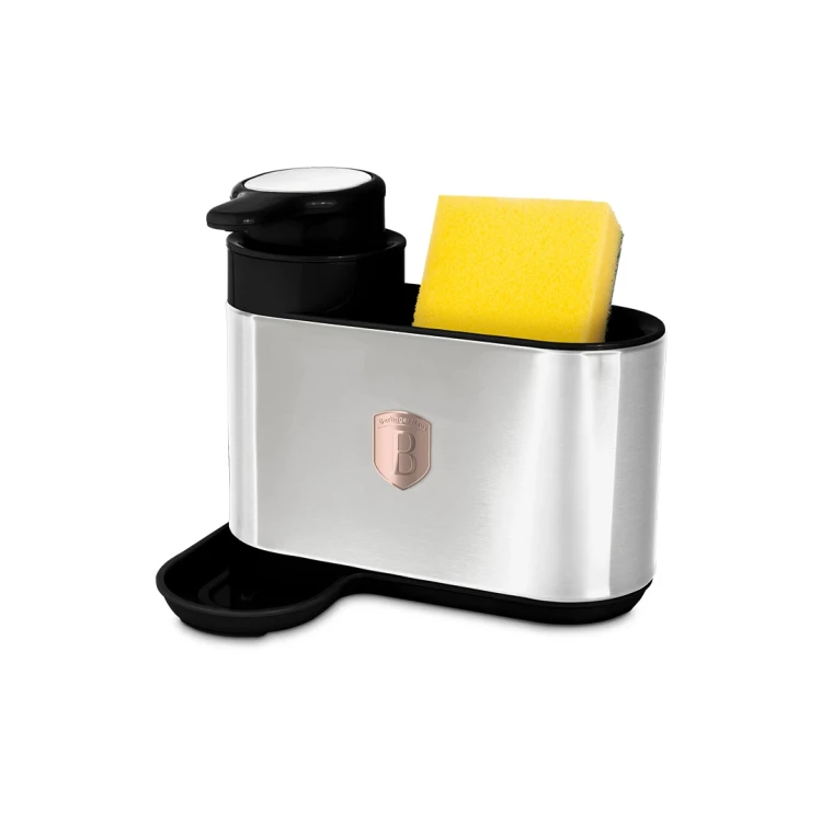 Dozownik płynu oraz praktyczny uchwyt na gąbkę BH-8932 Black Rose Collection