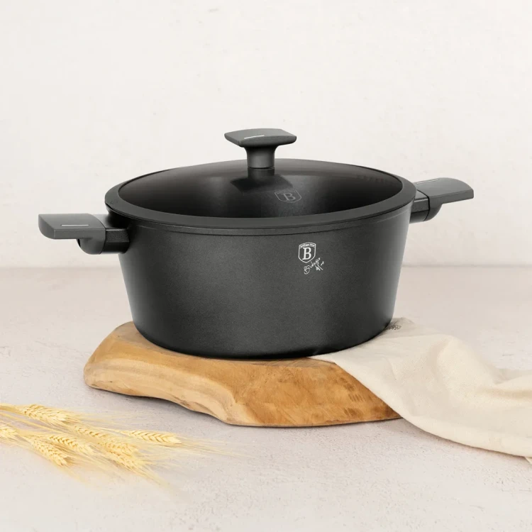 Garnek tytanowy z pokrywką 28cm 6.1L BerlingerHaus BH-8132 Antracit