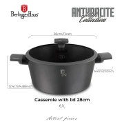 Garnek tytanowy z pokrywką 28cm 6.1L BerlingerHaus BH-8132 Antracit