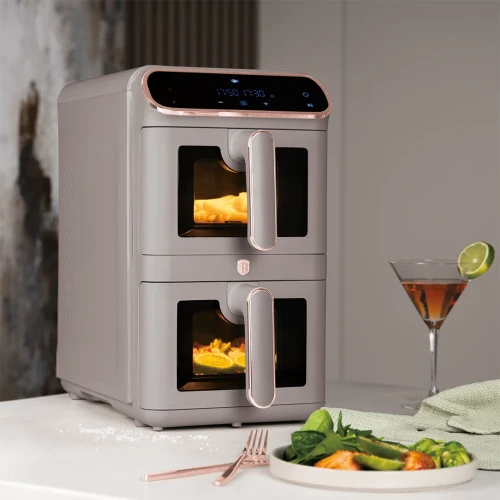 Frytkownica beztłuszczowa / Air Fryer z dwoma koszami 11l BerlingerHaus BH-9804 Taupe Collection