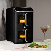 Frytkownica beztłuszczowa / Air Fryer z dwoma koszami 11l BerlingerHaus BH-9802 Black Rose Collection