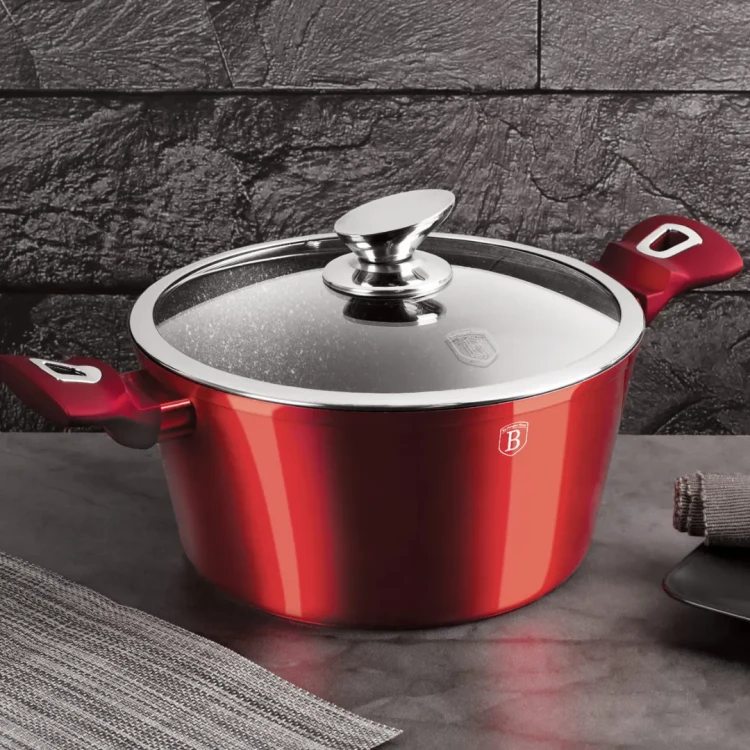 Garnek z pokrywką 8L Metallic Line Burgundy BerlingerHaus BH-6192 | OUTLE