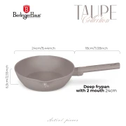 Głęboka patelnia z 2 wlotami 24 cm Berlinger Haus BH-8090 Taupe