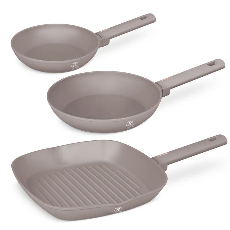 Zestaw 3 szt. patelni tytanowych, Berlinger Haus BH-8109 Taupe Collection
