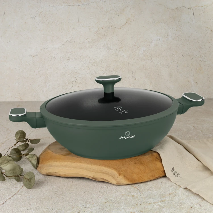 Płytki garnek z pokrywką 30 cm, Berlinger Haus BH-8160 Matte Green