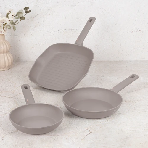 Zestaw 3 szt. patelni tytanowych, Berlinger Haus BH-8109 Taupe Collection