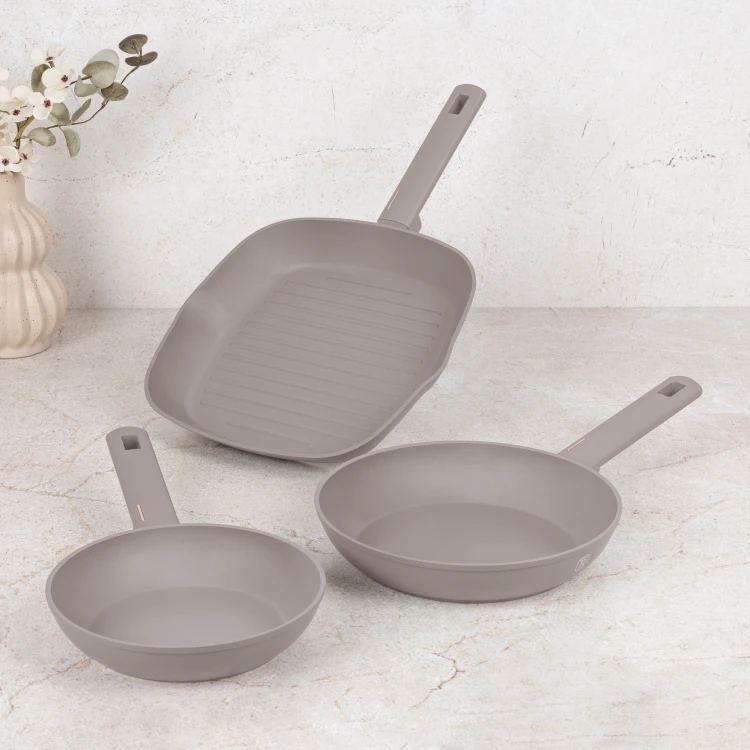 Zestaw 3 szt. patelni tytanowych, Berlinger Haus BH-8109 Taupe Collection