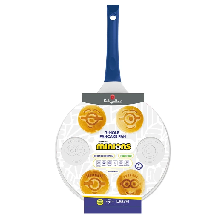 Patelnia do placuszków 7 otworów Emoji 26 cm Minions Collection Berlinger Haus BH-8949MN