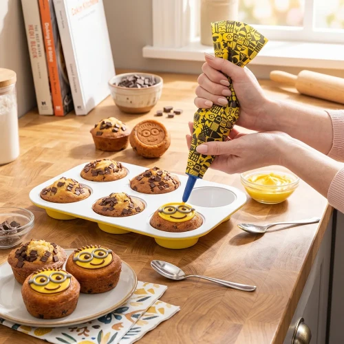 Forma do muffinów 6 szt. z workiem cukierniczym Minions Collection Berlinger Haus BH-8708MN