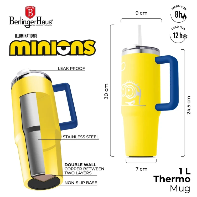 Kubek termiczny 1 L Minions Collection Berlinger Haus BH-8957MN