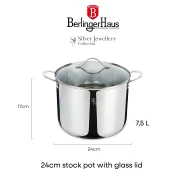 Garnek z pokrywką 24 cm, Berlinger Haus BH-6583 Silver Jewellery Collection