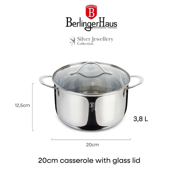 Garnek z pokrywką 20 cm, Berlinger Haus BH-6586 Silver Jewellery Collection