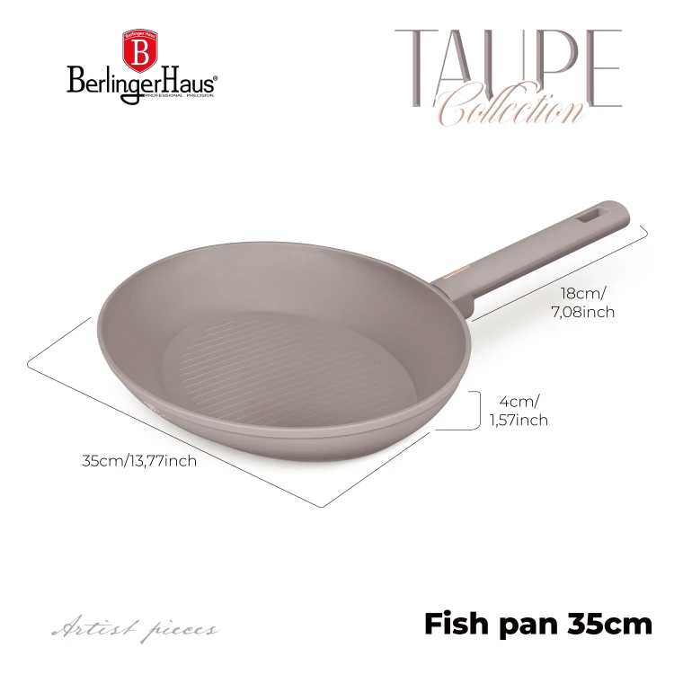 Patelnia do ryb 35cm BerlingerHaus BH-8104 Taupe Collection