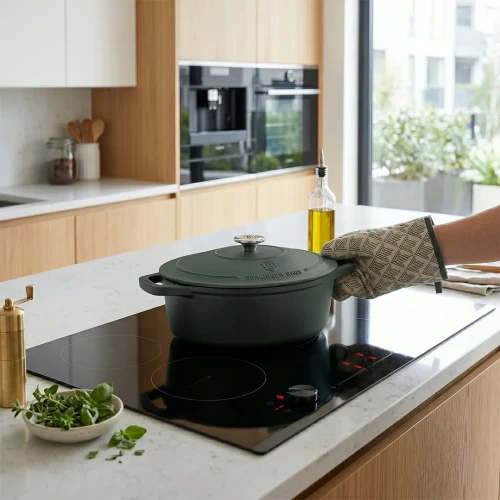 Garnek żeliwny 5,56 L. 32 cm BerlingerHaus BH-8968 Matte Green