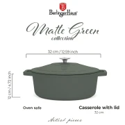 Garnek żeliwny 5,56 L. 32 cm BerlingerHaus BH-8968 Matte Green