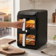 Frytkownica beztłuszczowa Air Fryer Dual 10 l (4 l + 6 l) BerlingerHaus Matte Black Collection BH-9926