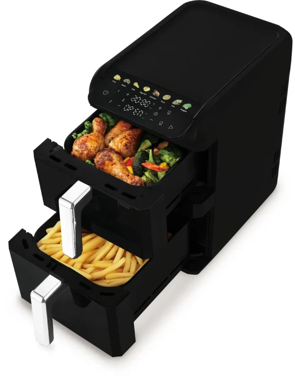 Frytkownica beztłuszczowa Air Fryer Dual 10 l (4 l + 6 l) BerlingerHaus Matte Black Collection BH-9926