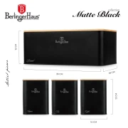 Zestaw 3 pojemników i chlebak BerlingerHaus BH-8903 Matte Black Collection