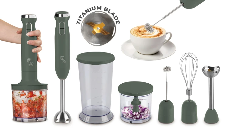 Blender ręczny 800W BerlingerHaus LP-BH-264 Matte Green Collection