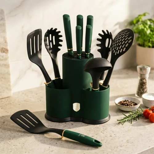 Zestaw noży i przyborów kuchennych w stojaku BerlingerHaus BH-6250 Emerald | Outlet