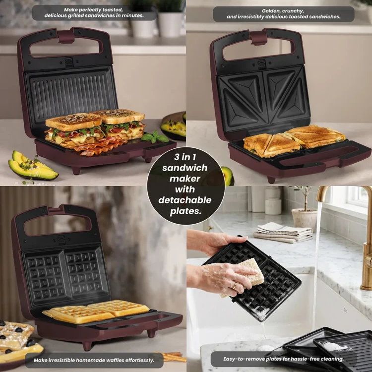 Opiekacz do kanapek 3w1 1000W BerlingerHaus BH-9977 Leonardo Collection