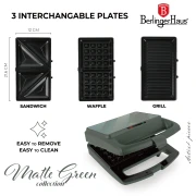 Opiekacz do kanapek 1000W 3w1 BerlingerHaus BH-9978 Matte Green